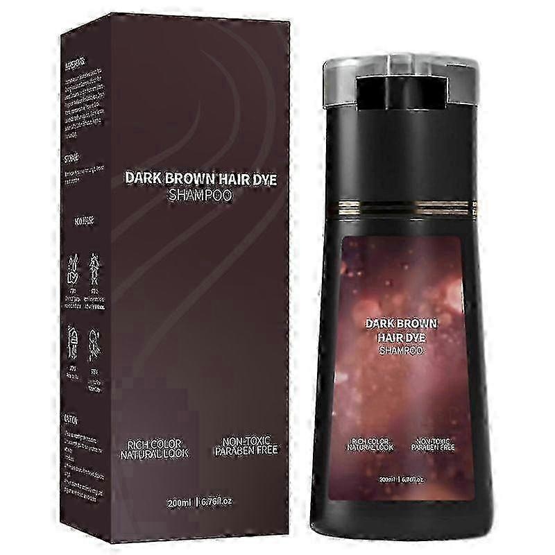 Hair Care Instant Dye Shampoo for Women & Men Hair Dye Shampoo, Gray Hair Coverage, Natural Ingredients, Long-lasting Color, 200ml