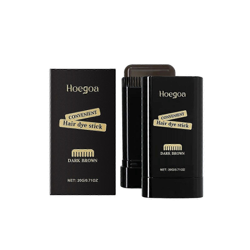 Hoegoa Black Brown Hair Stick Naturally Modified Cover Daily Color Replenishment Gentle and Easy Hair Paste