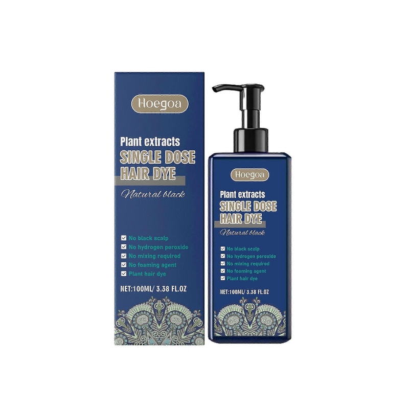 Hoegoa Hair Shampoo Herbal Essence Hair Plant and Extract DIY Long-lasting Color Development Healthy Natural Black