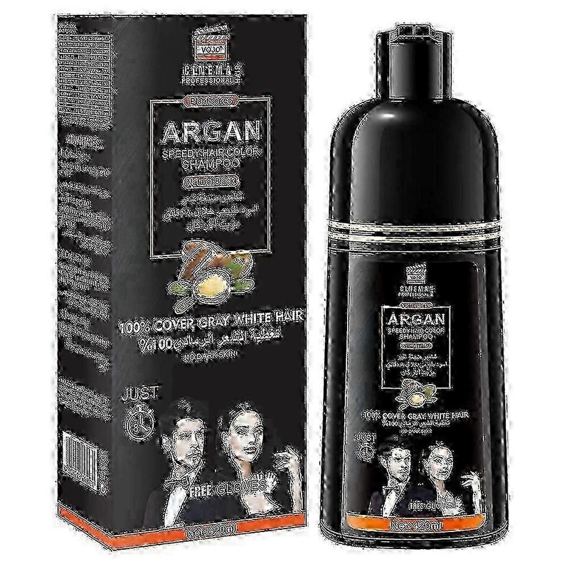 Instant Herbal Hair Dye Shampoo for 100% Grey Coverage – 3-in-1 Colour Treatment for Men and Women (420ml)