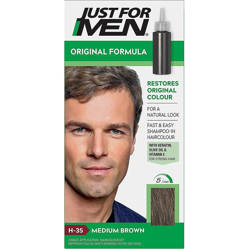 Just For Men Original Formula Hair Dye Medium Brown H35 Olive Oil & Vitamin E