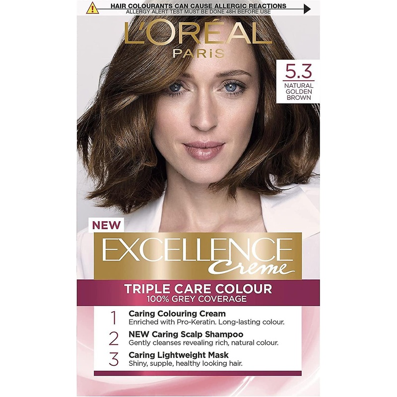 L’Oreal Excellence CremePermanent Hair Colour Dye – 5.3 Natural Golden Brown