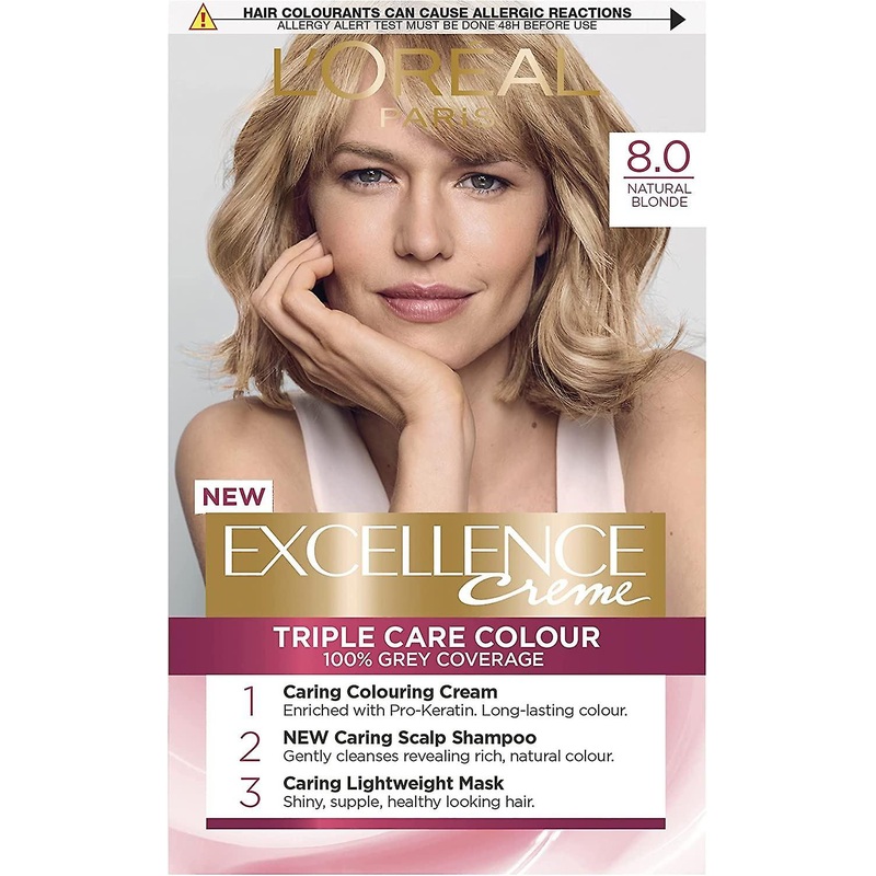 L’Oreal Excellence CremePermanent Hair Colour Dye – 8 Blonde