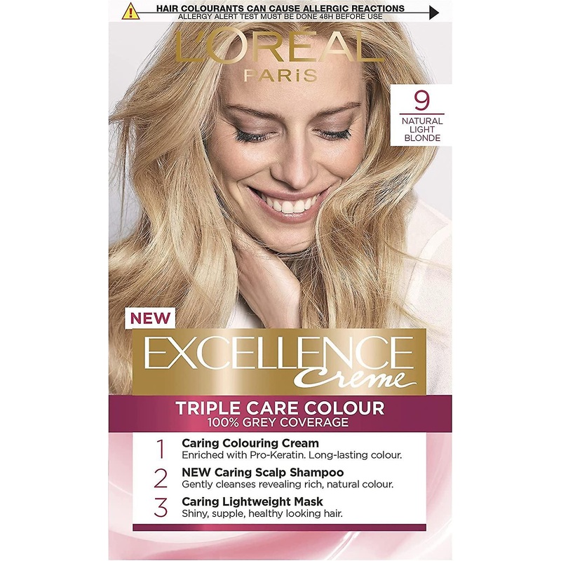 L’Oreal Excellence CremePermanent Hair Colour Dye – 9 Natural Light Blonde
