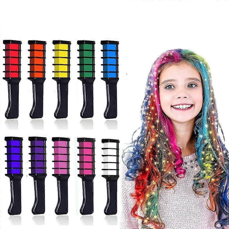 10 Colors Hair Chalk for Girls Kids, Temporary Bright Hair Color Dye for Girls