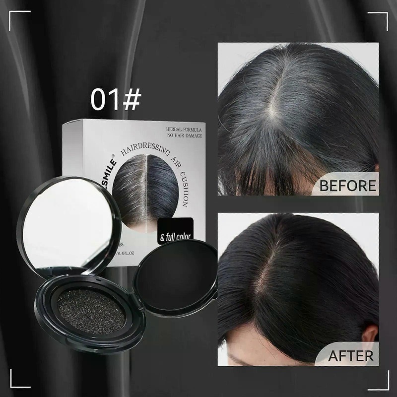 Air Cushion Hair Color Temporary Hair Dye Roots Coloring Liquid Instant Gray Root Coverage Powder Puff One-Time Hair Concealer