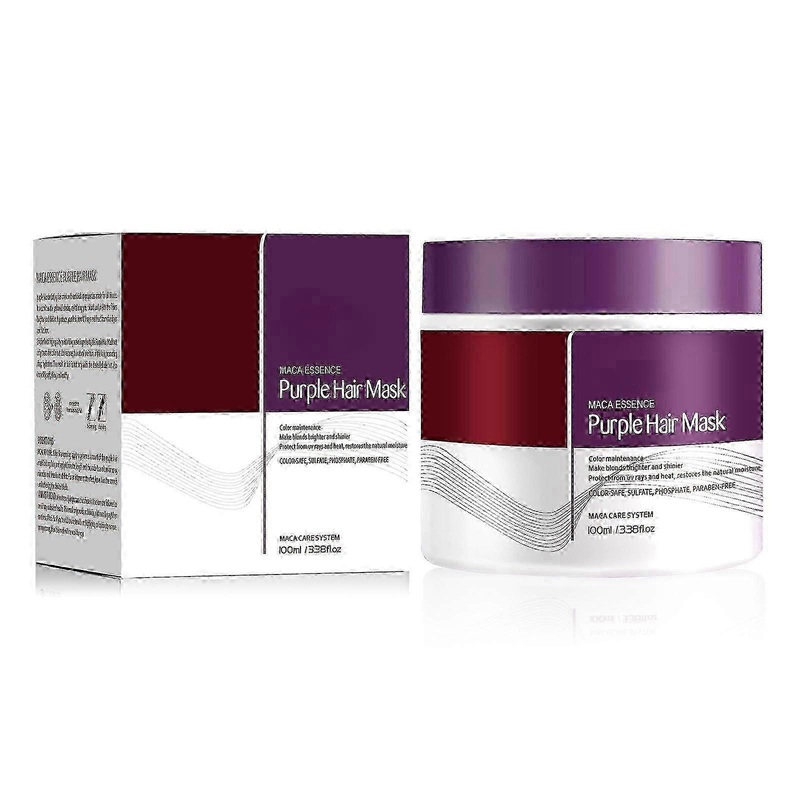 Maca Purple Hair Mask Professional Neutralizes Brass & Yellow Tones For Blonde