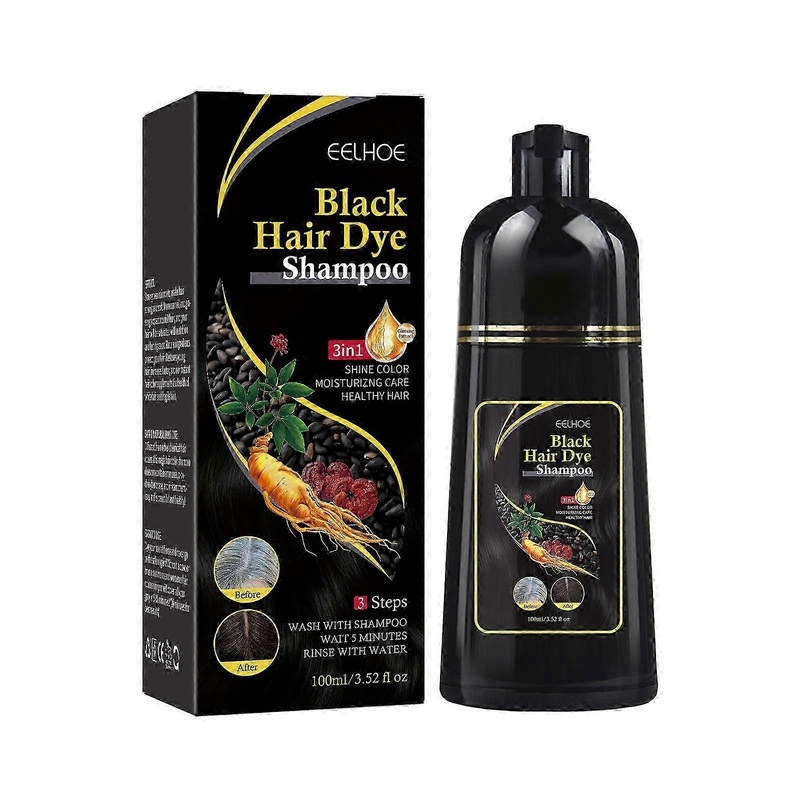 Shampoo,hair Dye Shampoo 3 In1 For Gray Hair, Herbal Black Hair Dye Shampoo For Men Grey Coverage (black)