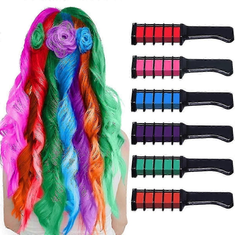 Vibrant Hair Chalk Comb Set for Kids – Washable Temporary Hair Color for Girls