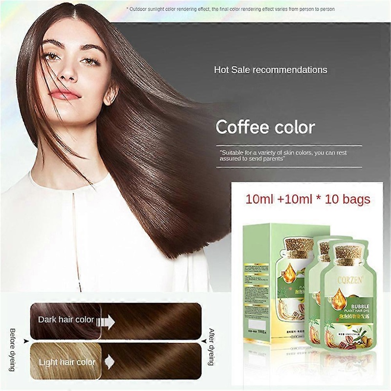 1/2Box Natural Plant Hair Dye Bubble New Botanical Based for Grey Hair Color Bubble Dye