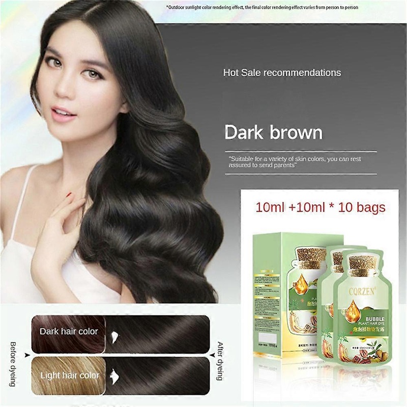 1/2Box Natural Plant Hair Dye Bubble New Botanical Based Grey Hair Color Bubble Dye
