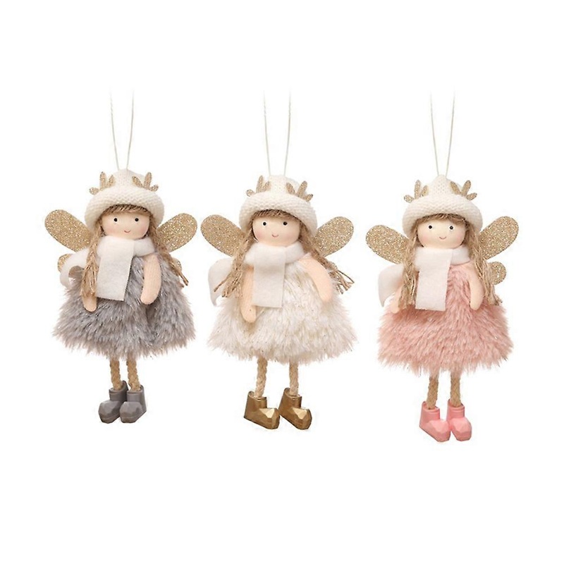 3Pcs Christmas Party Accessories Hanging Pendants Assorted Color Fabric Decoration For Christmas Festival