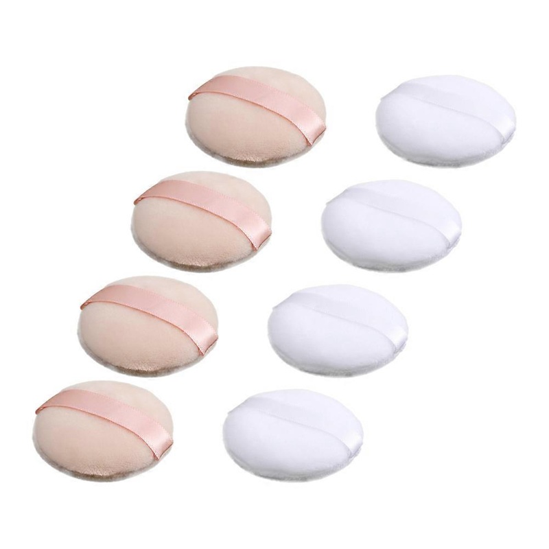 Makeup Powder Puff Supple Flocking Makeup Powder for Loose Powder Women Round 7x7cm Safe for Makeup Use 8Set