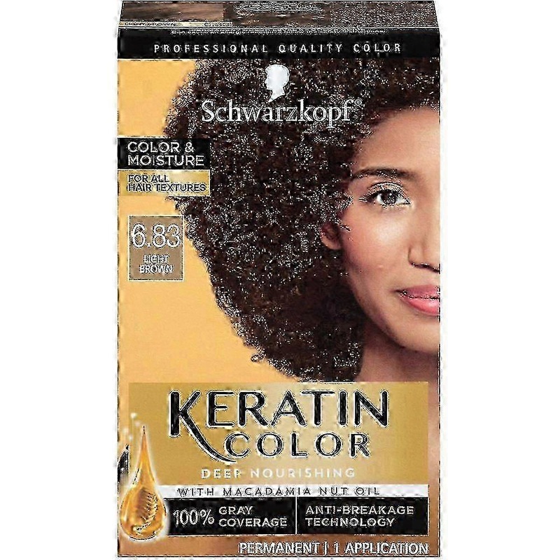 Schwarzkopf Keratin Color & Moisture Permanent Hair Color Cream, 6.83 Light Brown, 1 Ea