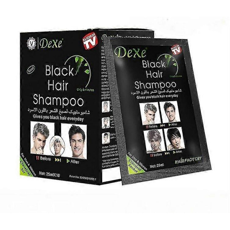 10pcs Dexe Black Hair Shampoo 5-min Instant Hair Dye For Men Women Black Color