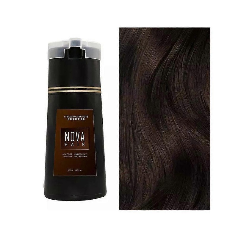 2pcs Dark brown Nova Hair Dye Shampoo, Nova Hair Instant Dye Shampoo,Hair Color Shampoo for Hair