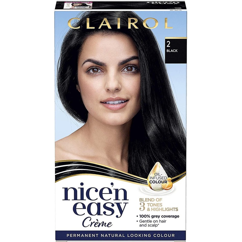 Clairol Nice’n Easy 3 Tones & Highlights Permanent Hair Dye 2 Black – 177ml