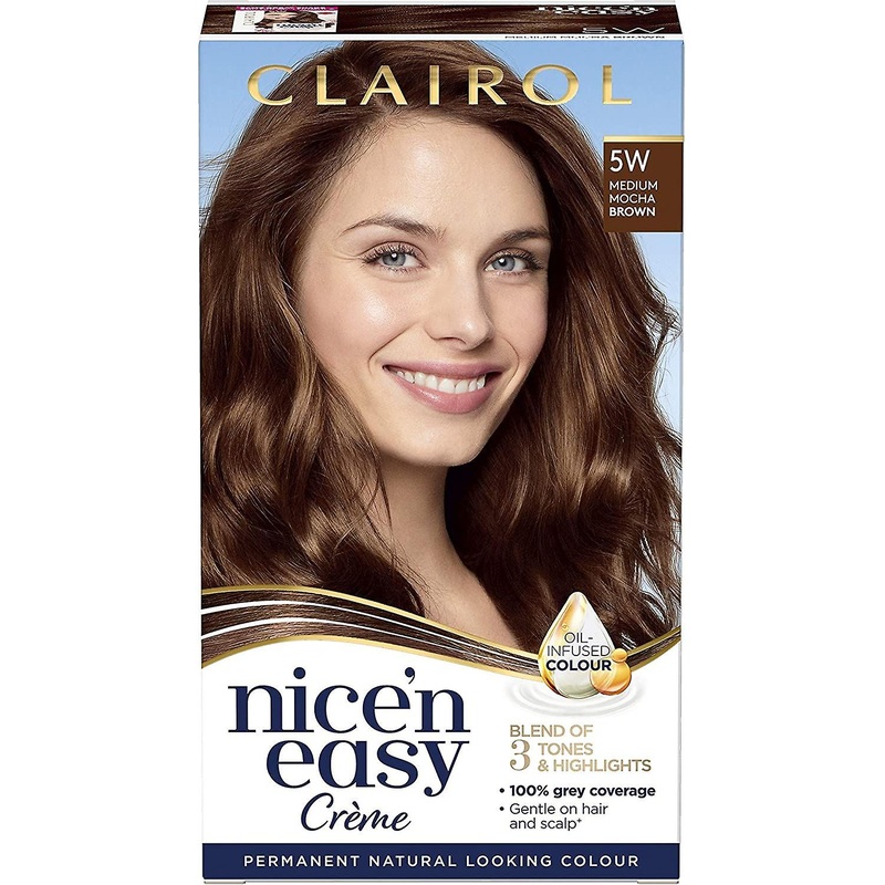 Clairol Nice’n Easy 3 Tones Permanent Coverage Hair Dye 5W Medium Mocha Brown