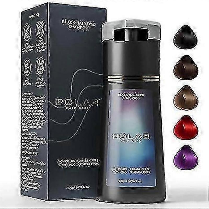 Hair Dye Shampoo for Gray Coverage Instant Color Women Men Polar Haircare