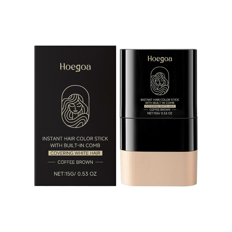 Hoegoa Coffee Brown Temporary Hair Stick with Plant Ingredients, Fashionable, Natural Coverage, Easy Coloring, Temporary Hair Stick