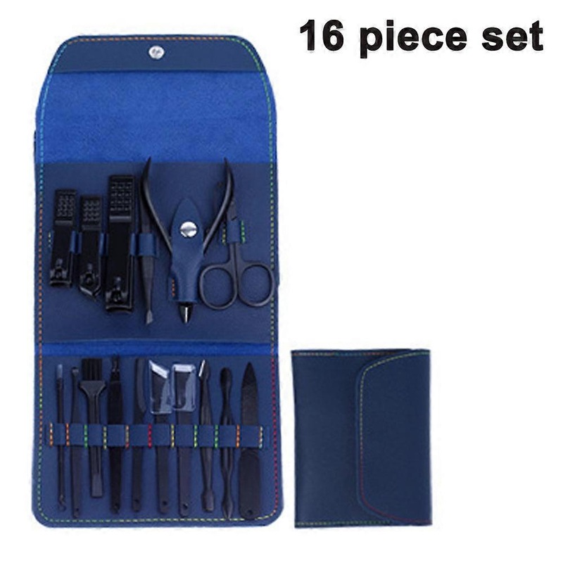 Manicure Set Nail Clippers Pedicure Kit 16pcs Stainless Steel Nail Cutter Care Tools Professional Grooming Kits with Travel Case for Women and Men