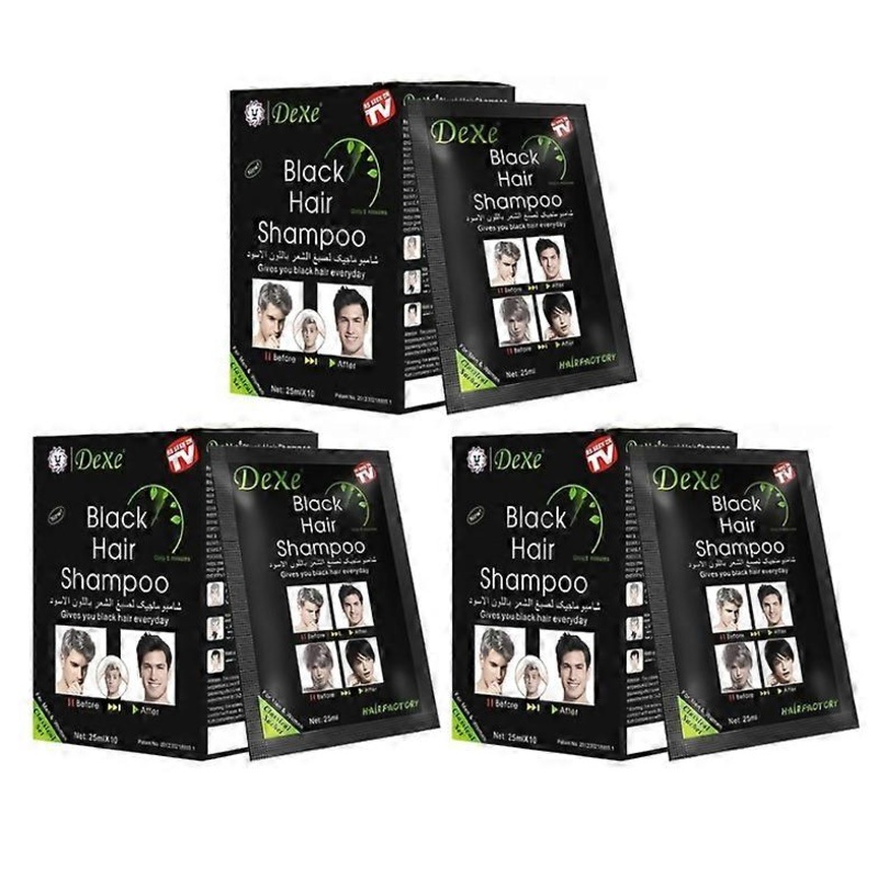 1/2/3PCS Dexe Black Hair Shampoo 5-Min Instant Hair Dye for Men Women Black Color