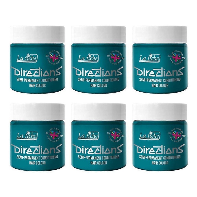 6 x La Riche Directions Semi-Permanent Hair Color 100ml Tubs – Turquoise