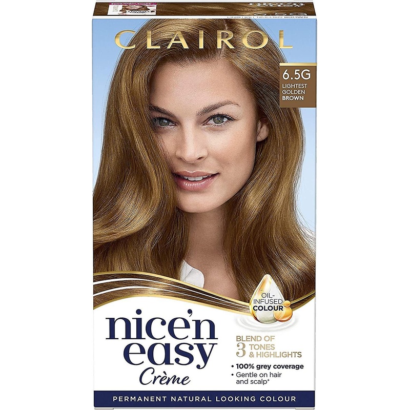 Clairol Nice’n Easy 3 Tones Permanent Coverage Hair Dye 6.5 Lightest Golden Brown