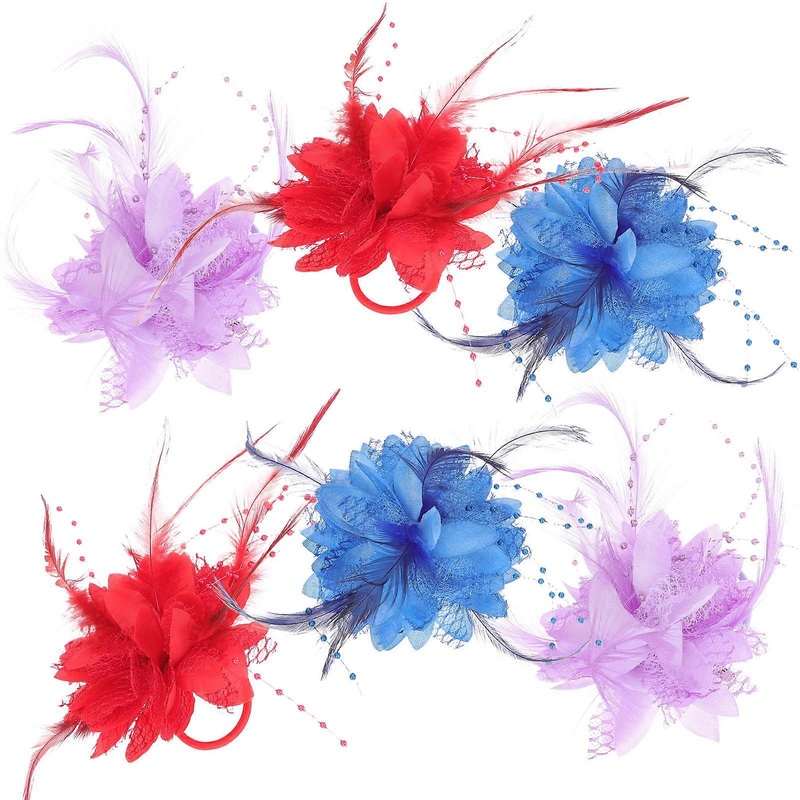 Decorative Flower Hair Tie, Versatile for Parties and Photoshoots