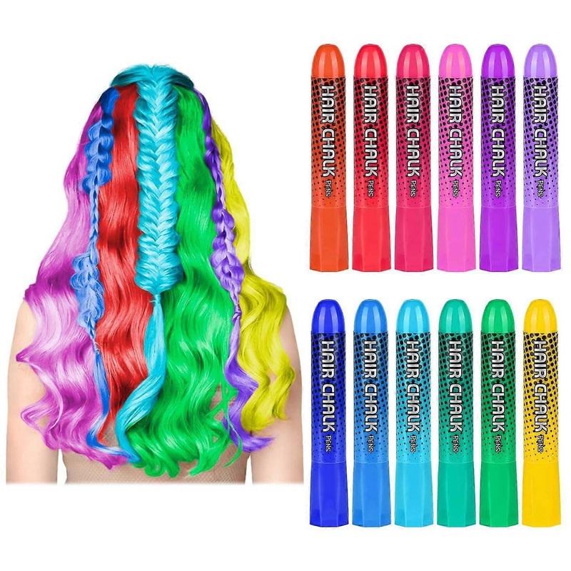Hair Care 12 Color Water-based Hair Pen Easy To Clean And Carry Bright Colors Cosplay Dance Party Dress Up