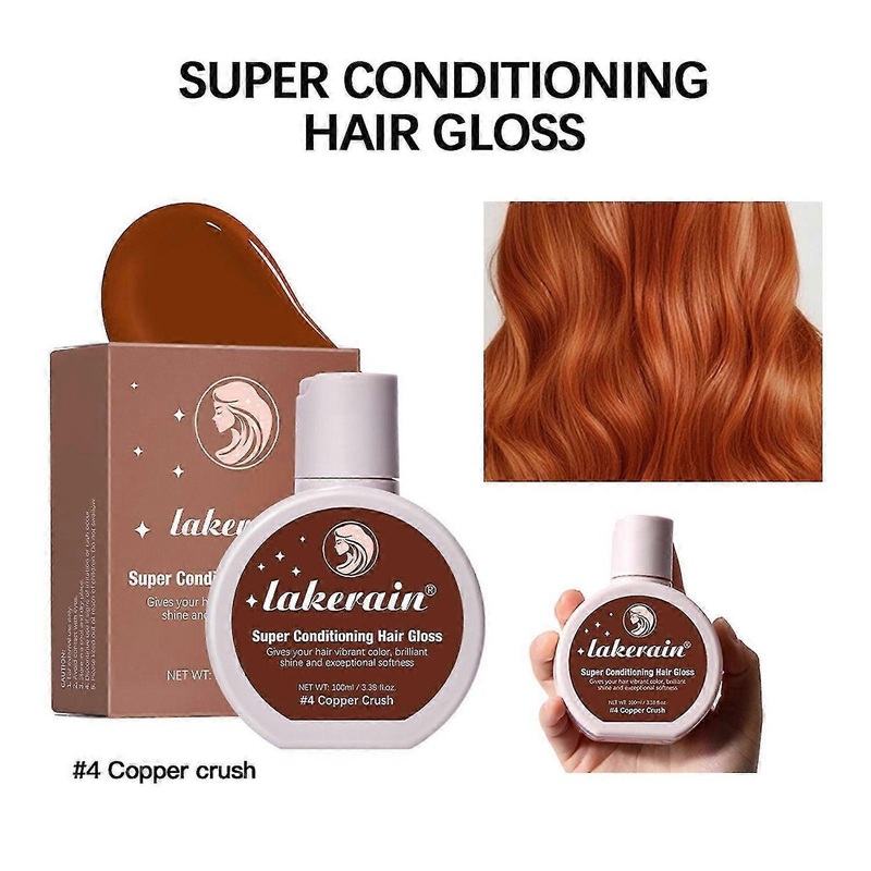 Hair Gloss – Super Conditioning Hair Gloss Chocolate Gleam for Natural Medium to Dark Brown Hair Rin