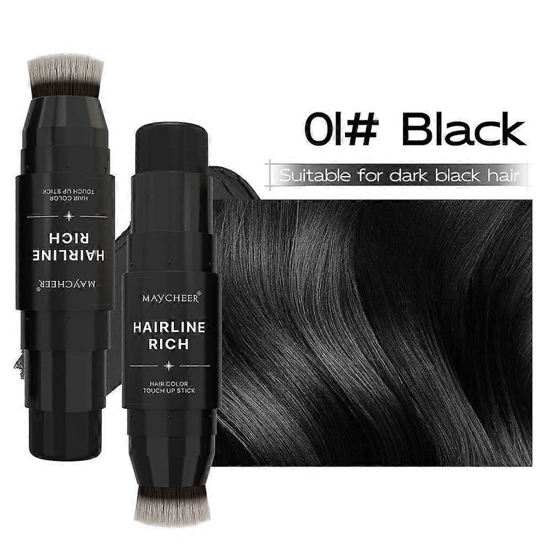 Hair Root Cover Up Stick, Double Ended Temporary Hair Color Pencil, Hairline Powder Stick, Hairline Contouring, Long Lasting Cover Thinning Hair