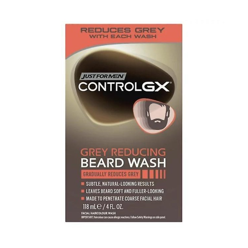 Just For Men Control Gx Gray Reducing Beard Wash, Gradually Colors Mustache And Beard, 4 Fl. Oz.