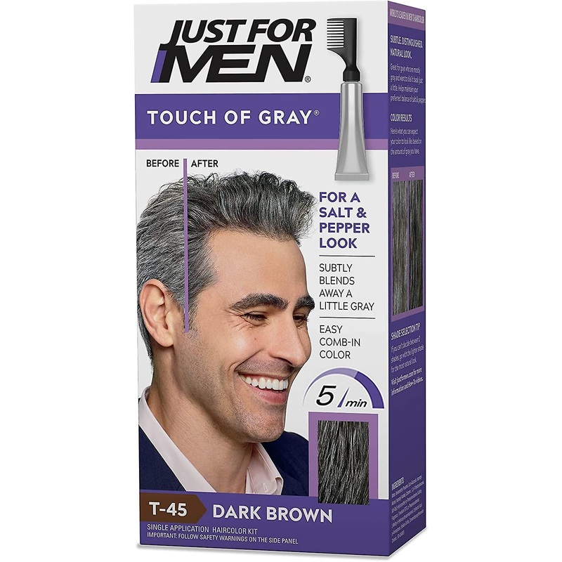 Just For Men Touch Of Gray T45 Mens Hair Color Dye Ammonia Free – Dark Brown