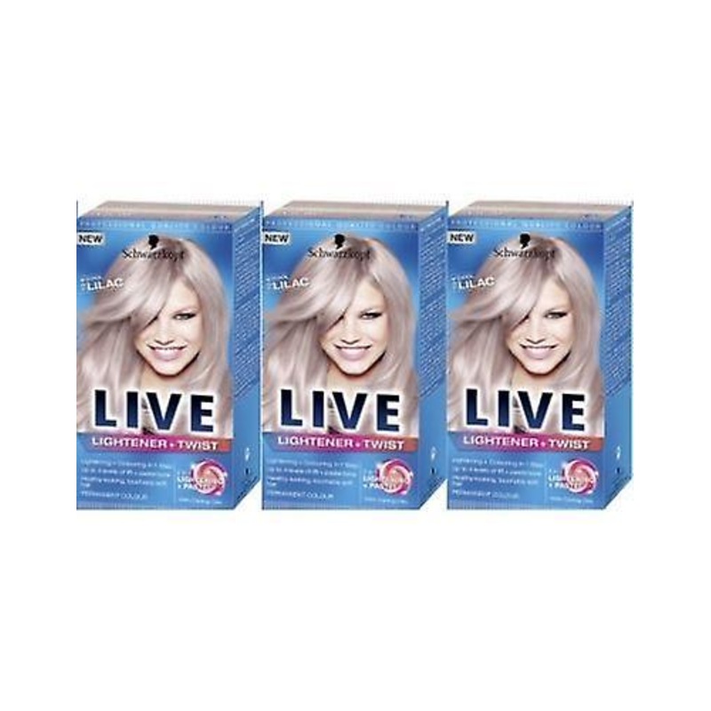 Schwarzkopf Live Hair Colour Lightener & Twist 104 Cool Lilac x 3