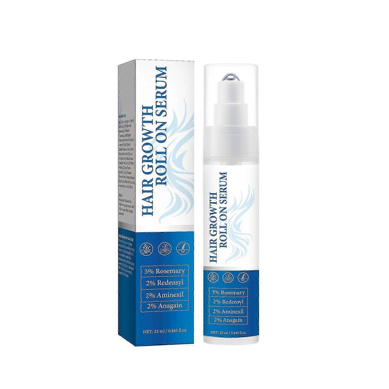 1-3X Hair Growth Serum Roll On with Rosemary Nourishing Scalp Hair Treatment Promotes Growth Reduces Hair Loss 25ML
