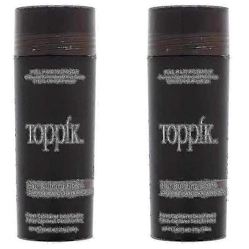Toppik Hair Building Fibers in Dark Brown, 27.5g Each – 2 Pack for Fuller Hair