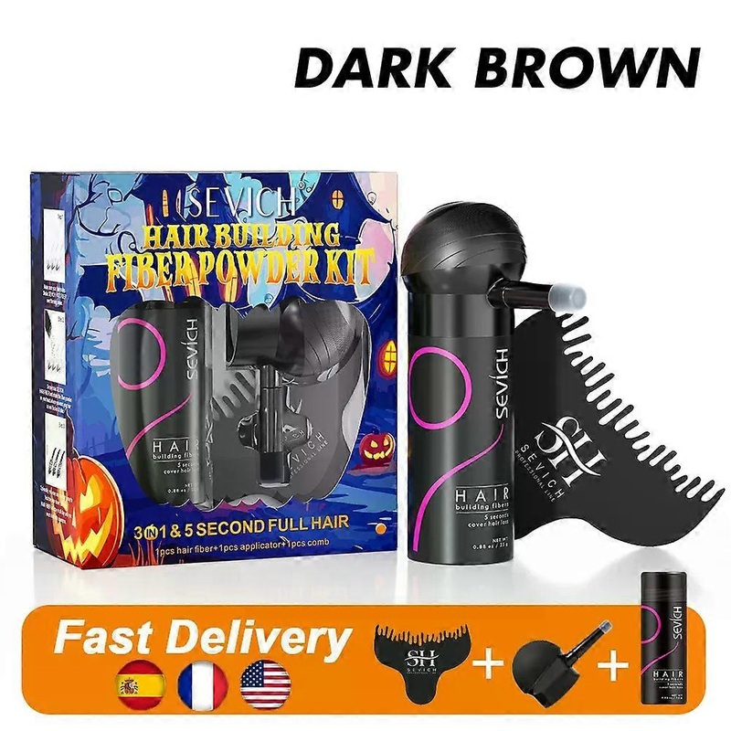 Hair Building Fiber Halloween Gifts Natural Keratin Styling Hair Powder Loss Fiber Building Fiber Powder Sprays With Comb Set