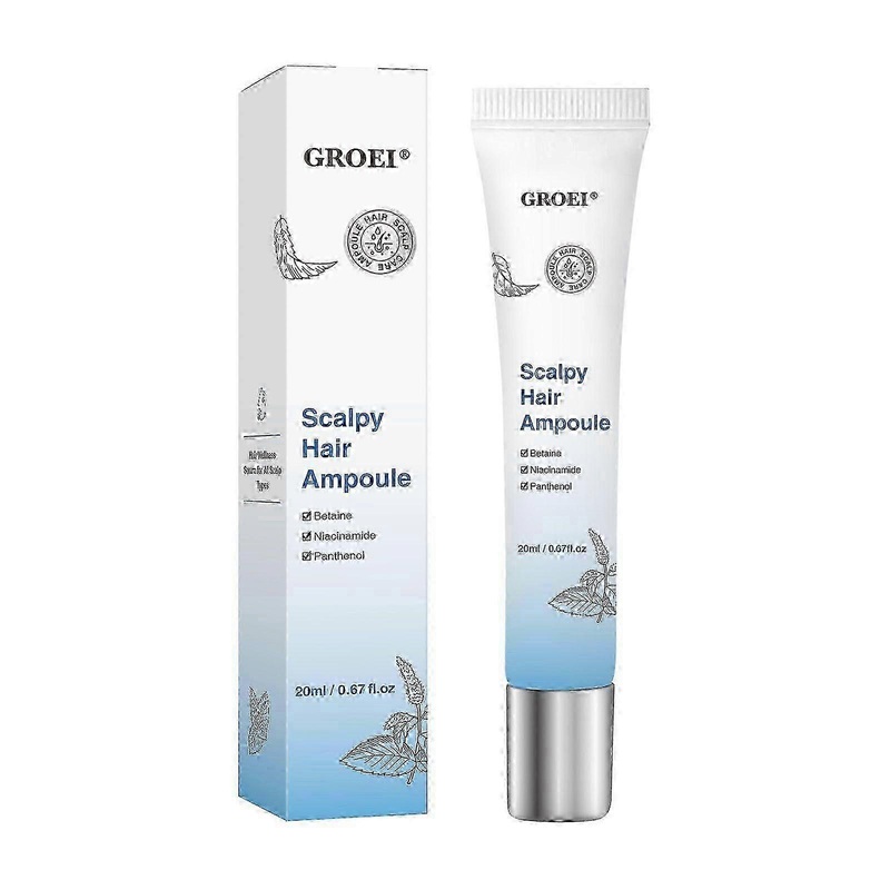 Scalp Cooling Hair Ampoule, Scalp Serum & Hair Growth Serum for Men & Women  Top-of-Head Protector with Roller, Non-Greasy, Improves Shine & Cleans, 2