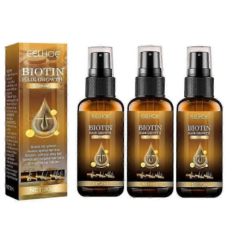 1-3PCS Biotin Hair Growth Spray Anti Hair Loss Fast Regrowth Scalp Treatment Serum