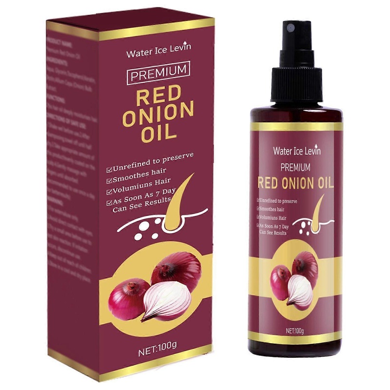 100% Natural Red Onion Oil for Hair Growth, Supports Long, lustrous & Shiny Hair, Smoothes & Volumiuns Hair, Onion Hair Oil for All Hair Types