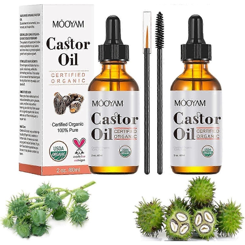 Organic Castor Oil, Jamaican Black Castor Oil Organic Cold Pressed Unrefined, Castor Oil for Skin Hair Lashes, Natural Castor Oil