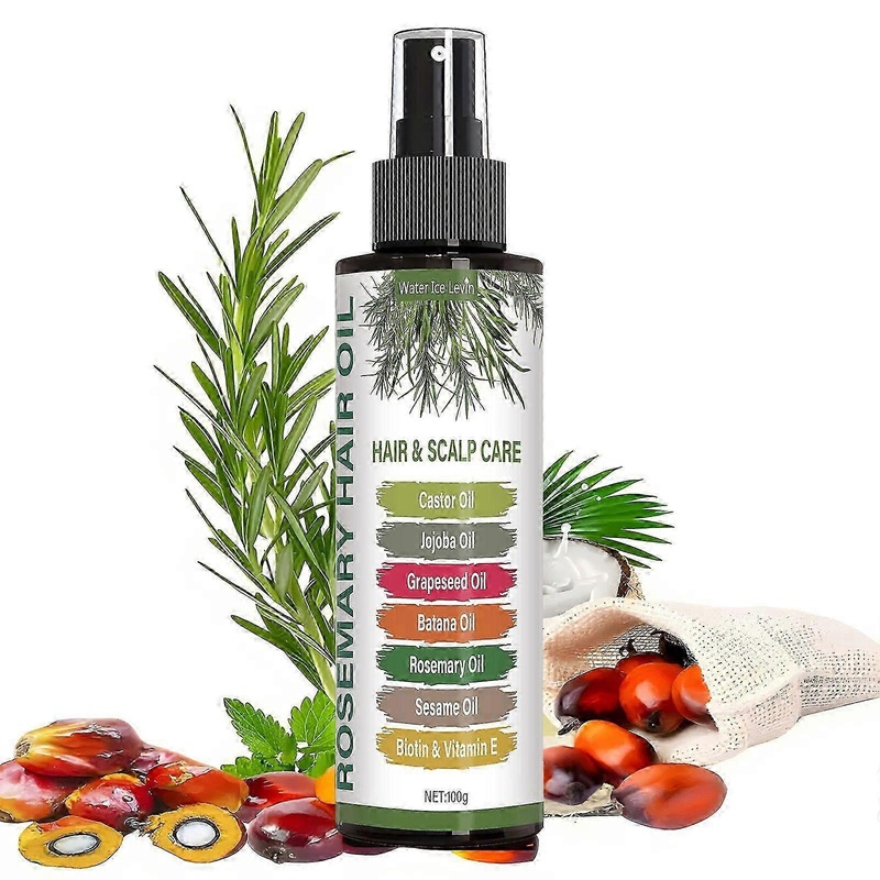 Rosemary Oil for Hair Growth, 7 in 1 Organic Restore Hair Oil with Castor, Batana, Jojoba Oil, Vitamin E & Biotin, Nourishes Scalp, Strengthen & Volum