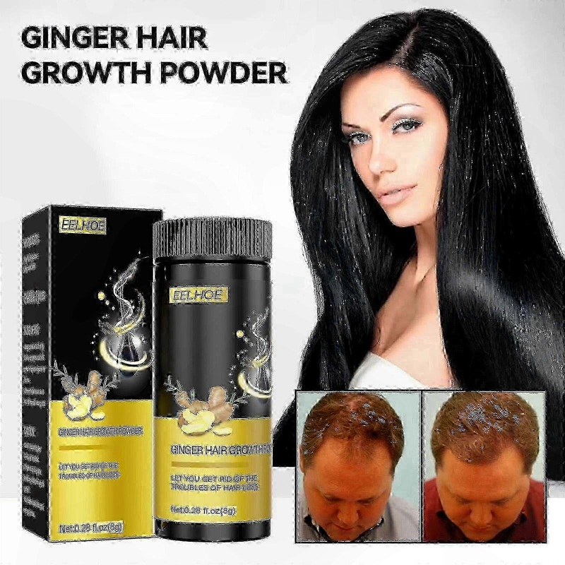 Volumizing Ginger Root Powder for Hair Thickness and Coverage Enhancement