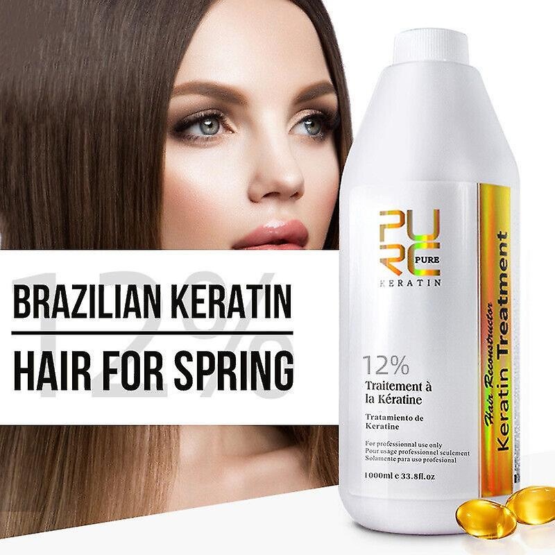 1000Ml 12% Pure Keratin Hair Straightening Treatment Improves Frizzy Split Ends