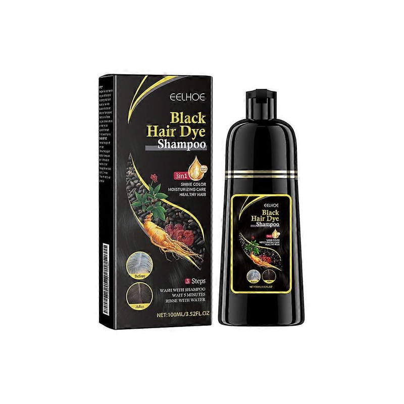 Natural Herbal Hair Dye Shampoo 3 in 1 Change Hair Color Gray Hair to Dark Brown Black Deep Nourishing Care