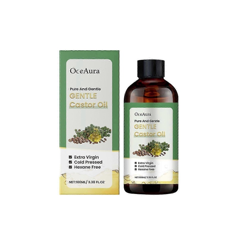 Organic Castor Oil 100% Pure Natural, Cold Pressed, Hexane Free – Castor Oil for Hair Growth, Thicker Lashes & Fuller Brows