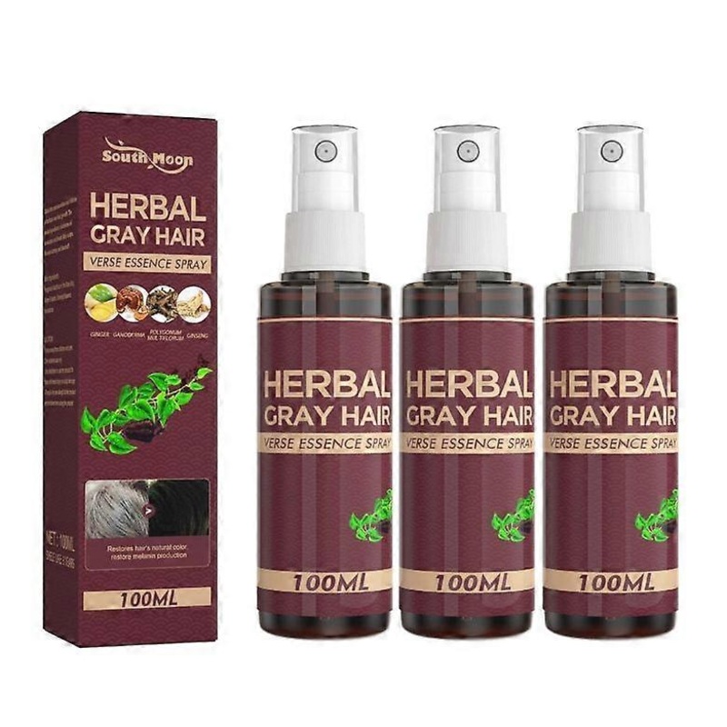 1/2/3PCS Herbal Grey Hair Spray Quick Effect Gentle Natural Herbal Remove Grey Hair 100ml