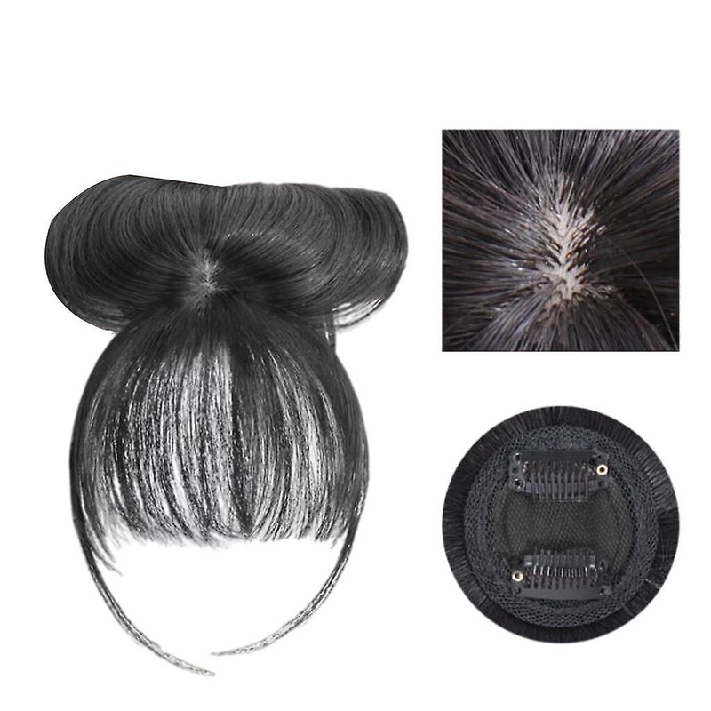 3D Air Bangs High Temperature Synthetic Hair Clip in Fringes Hair Extensions Natural Black
