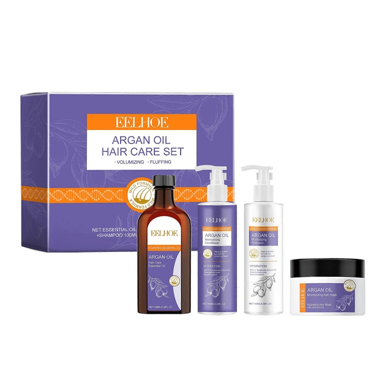 EELHOE Argan Oil Fluffy Volume Kit Nourishes Hair, Makes Hair Smooth and Fluffy Care Kit